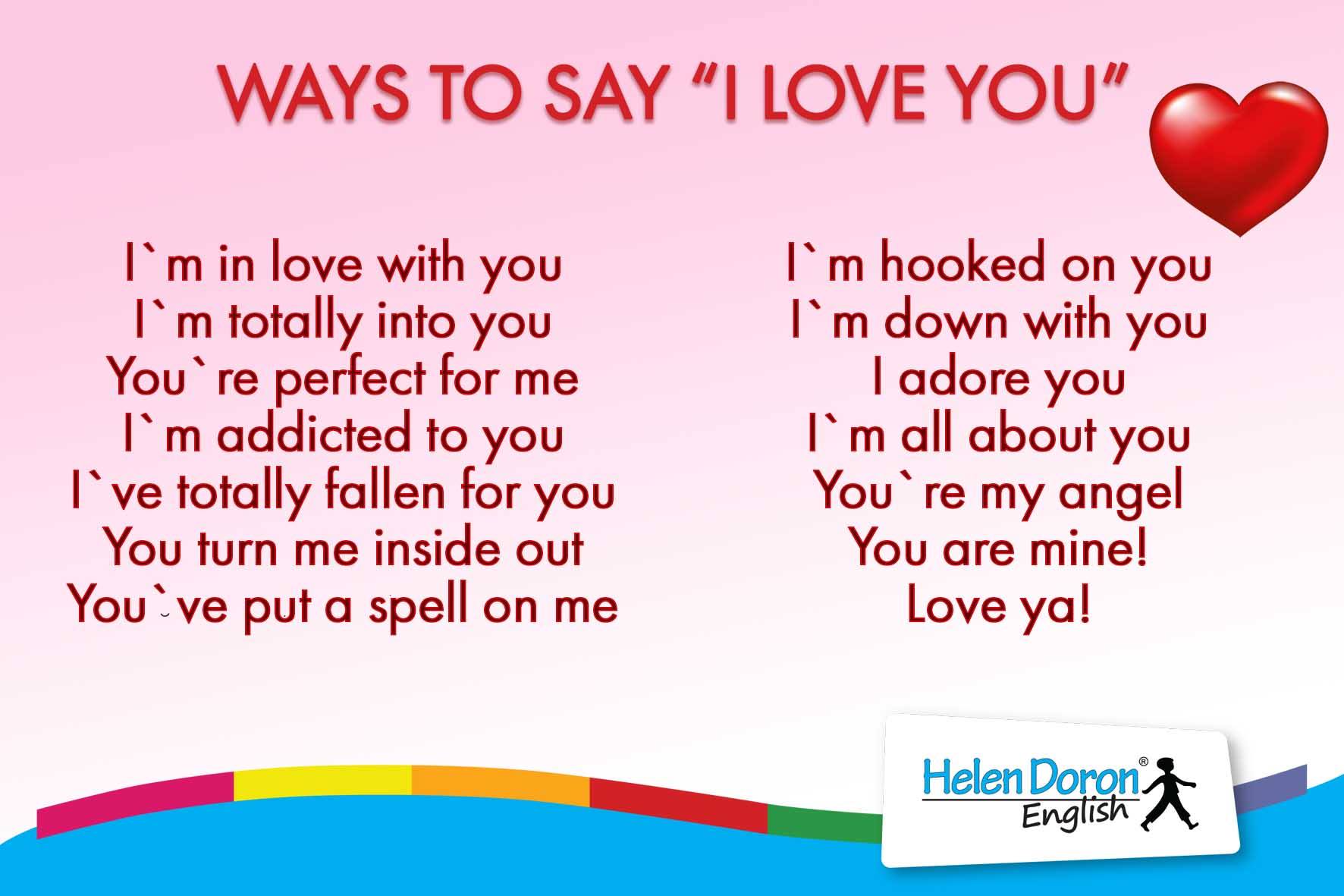 14 frases y una canción de amor para decir te quiero en inglés - Helen  Doron English